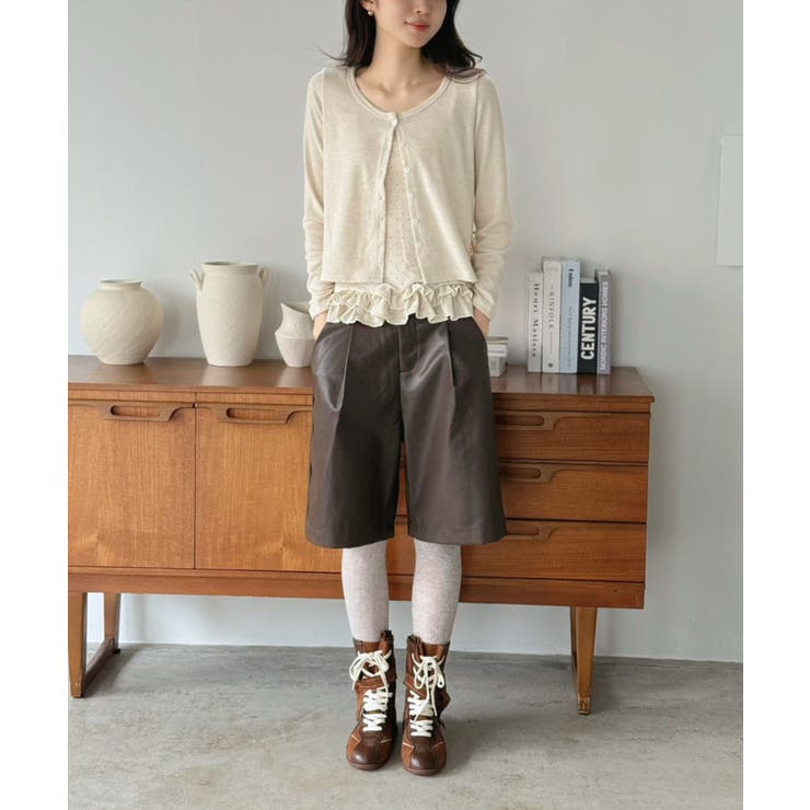 ショートカーディガン×ドットフリルキャミソールアンサンブル | Jewelobe | 詳細画像15 