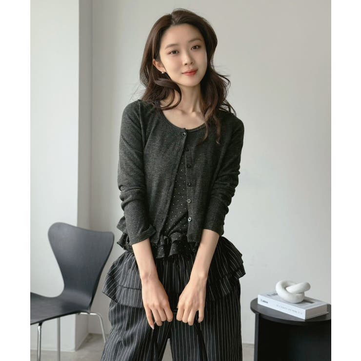 ショートカーディガン×ドットフリルキャミソールアンサンブル | Jewelobe | 詳細画像18 