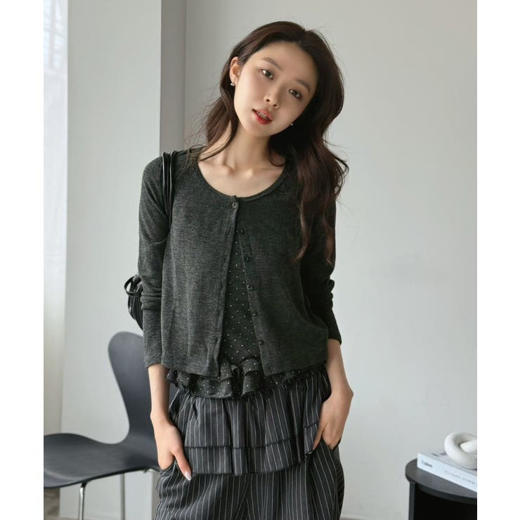 ショートカーディガン×ドットフリルキャミソールアンサンブル | Jewelobe | 詳細画像19 