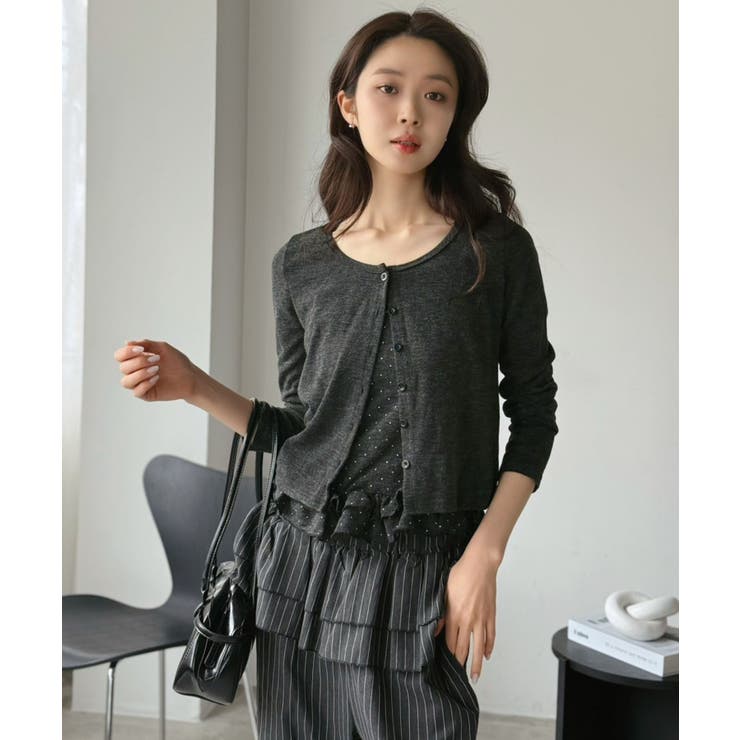 ショートカーディガン×ドットフリルキャミソールアンサンブル | Jewelobe | 詳細画像20 