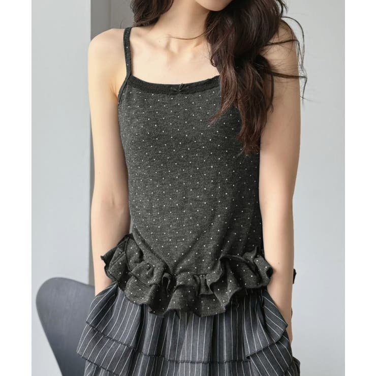 ショートカーディガン×ドットフリルキャミソールアンサンブル | Jewelobe | 詳細画像24 