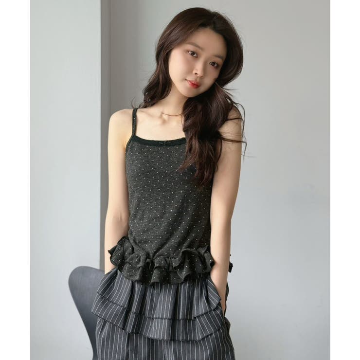 ショートカーディガン×ドットフリルキャミソールアンサンブル | Jewelobe | 詳細画像26 