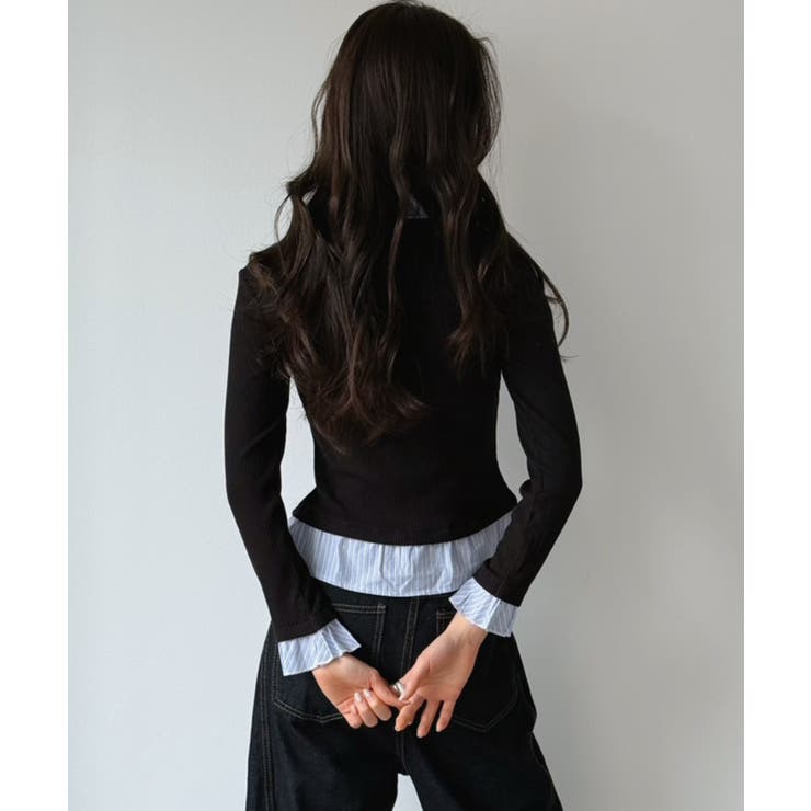 ストライプシャツドッキングカットトップス | Jewelobe | 詳細画像24 