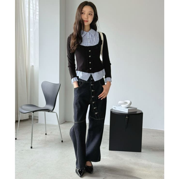 ストライプシャツドッキングカットトップス | Jewelobe | 詳細画像26 