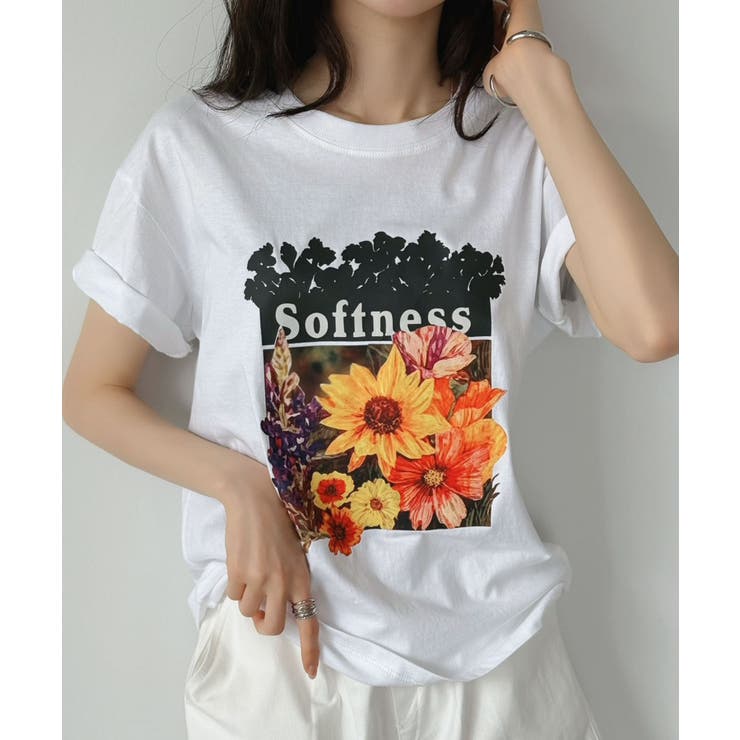 ホワイト | フラワーロゴTシャツ | Jewelobe