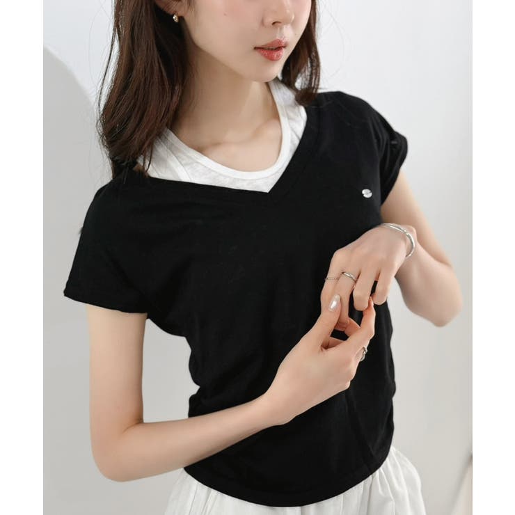 配色レイヤードTシャツ | Jewelobe | 詳細画像5 