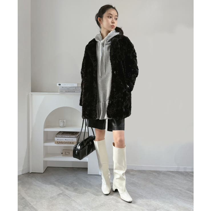 レースディテールスウェットフーディーミニワンピース | Jewelobe | 詳細画像9 