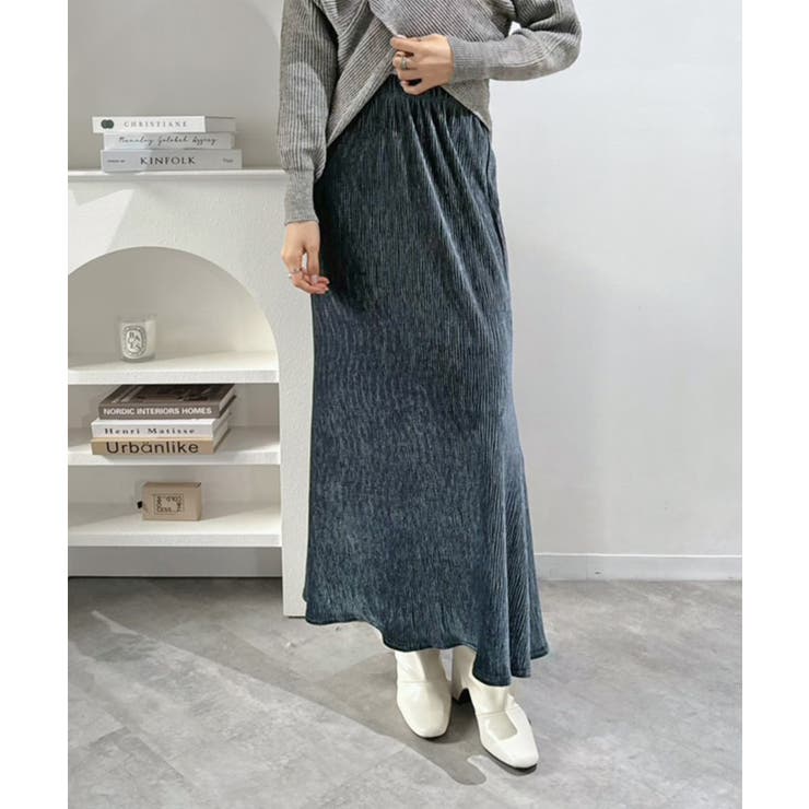 リンクルベロアマキシセミマーメイドスカート | Jewelobe | 詳細画像1 