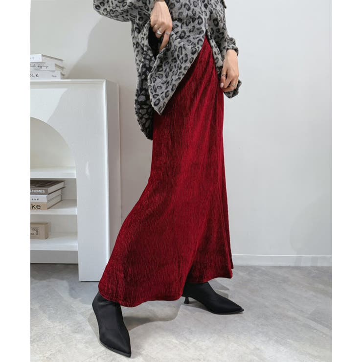 リンクルベロアマキシセミマーメイドスカート | Jewelobe | 詳細画像12 