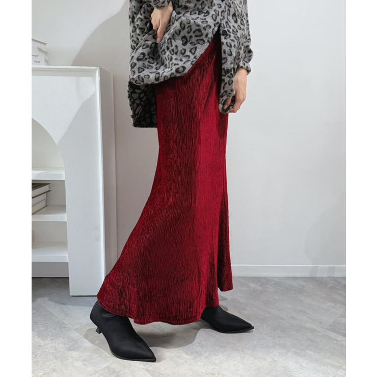 リンクルベロアマキシセミマーメイドスカート | Jewelobe | 詳細画像13 