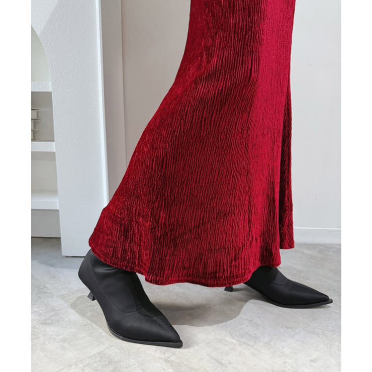 リンクルベロアマキシセミマーメイドスカート | Jewelobe | 詳細画像15 