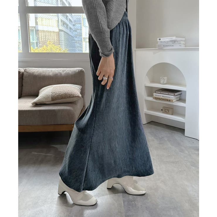 リンクルベロアマキシセミマーメイドスカート | Jewelobe | 詳細画像2 