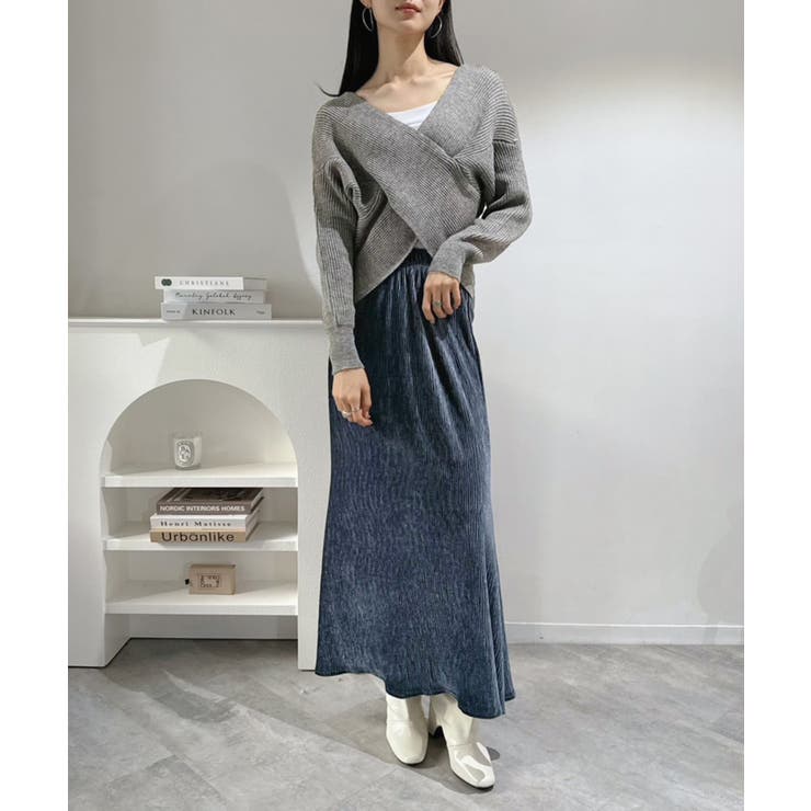 リンクルベロアマキシセミマーメイドスカート | Jewelobe | 詳細画像7 