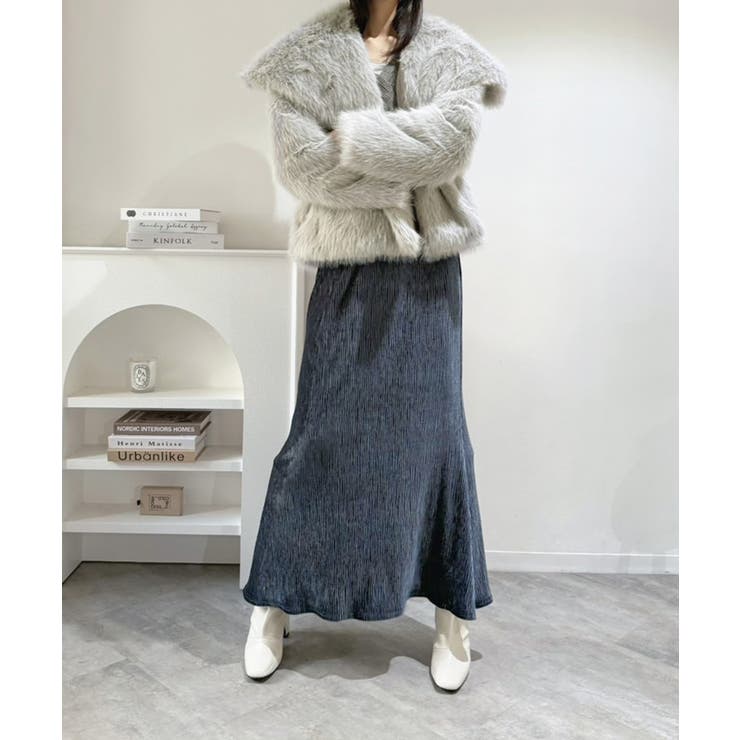 リンクルベロアマキシセミマーメイドスカート | Jewelobe | 詳細画像8 