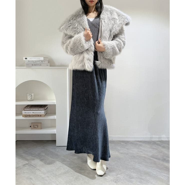 リンクルベロアマキシセミマーメイドスカート | Jewelobe | 詳細画像9 