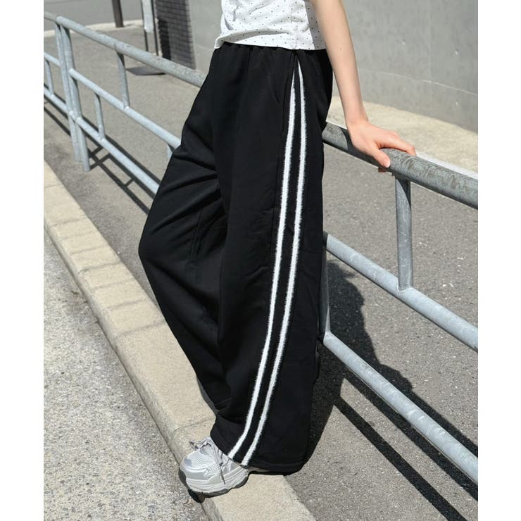 配色ライン脇タックスエットワイドパンツ | Jewelobe | 詳細画像13 