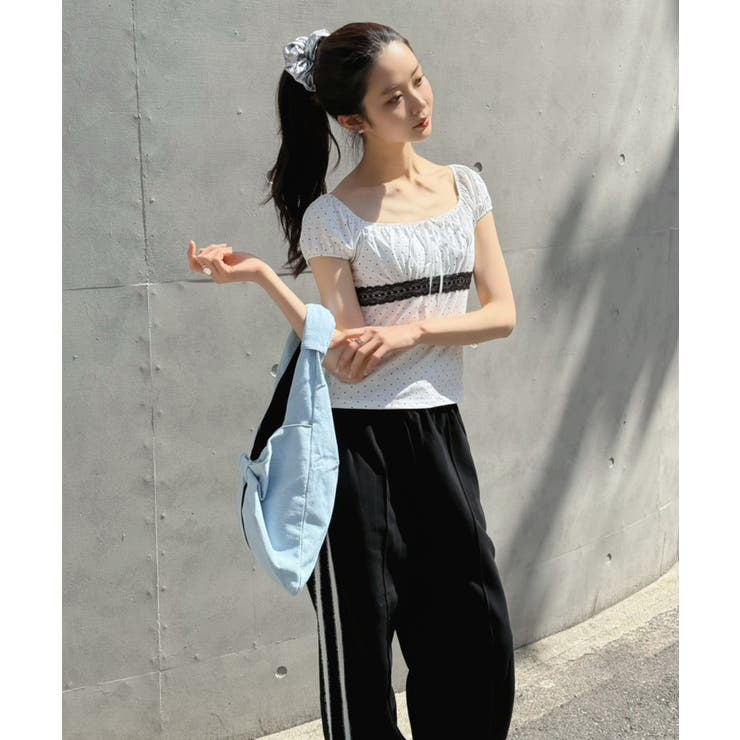 配色ライン脇タックスエットワイドパンツ | Jewelobe | 詳細画像9 