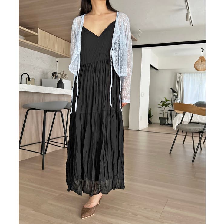 ダブルリボン透かし編みショートカーディガン | Jewelobe | 詳細画像12 