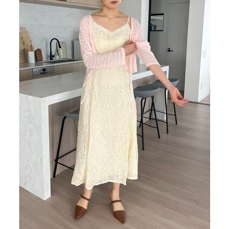 ダブルリボン透かし編みショートカーディガン | Jewelobe | 詳細画像8 