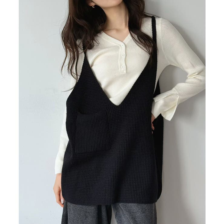 ワッフルルーズキャミニットベスト | Jewelobe | 詳細画像23 