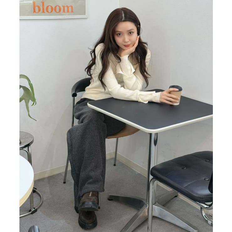 ダブルカフスヘンリーVネックニットトップス | Jewelobe | 詳細画像14 