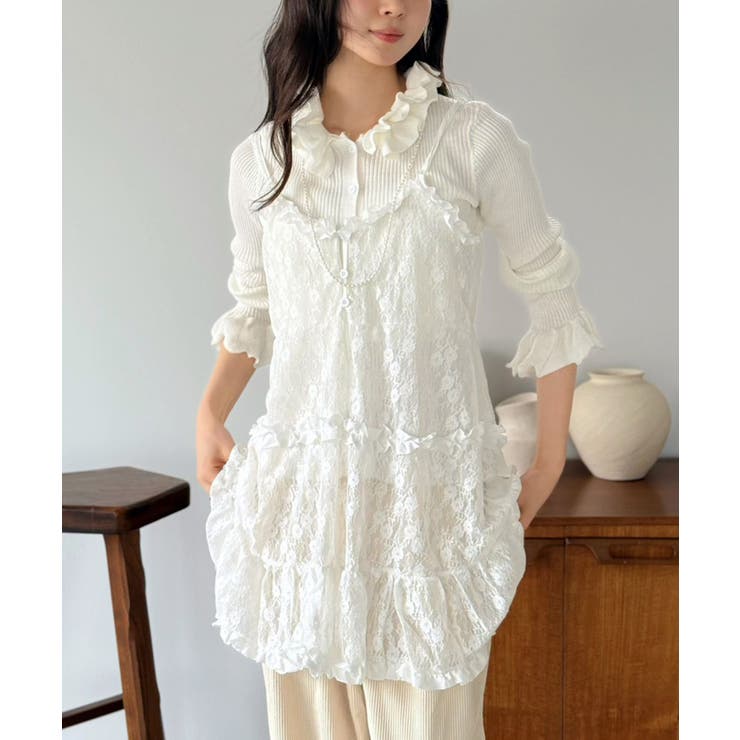 フリル×レースビスチェディテールキャミチュニック | Jewelobe | 詳細画像3 