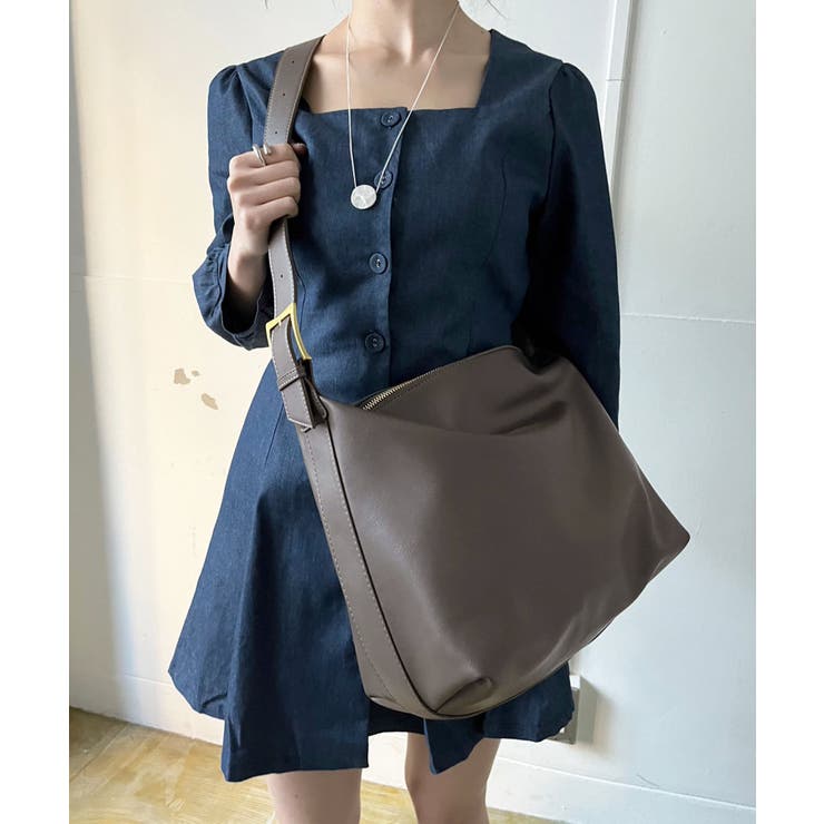 フェイクレザースクエアショルダーバッグ | Jewelobe | 詳細画像1 