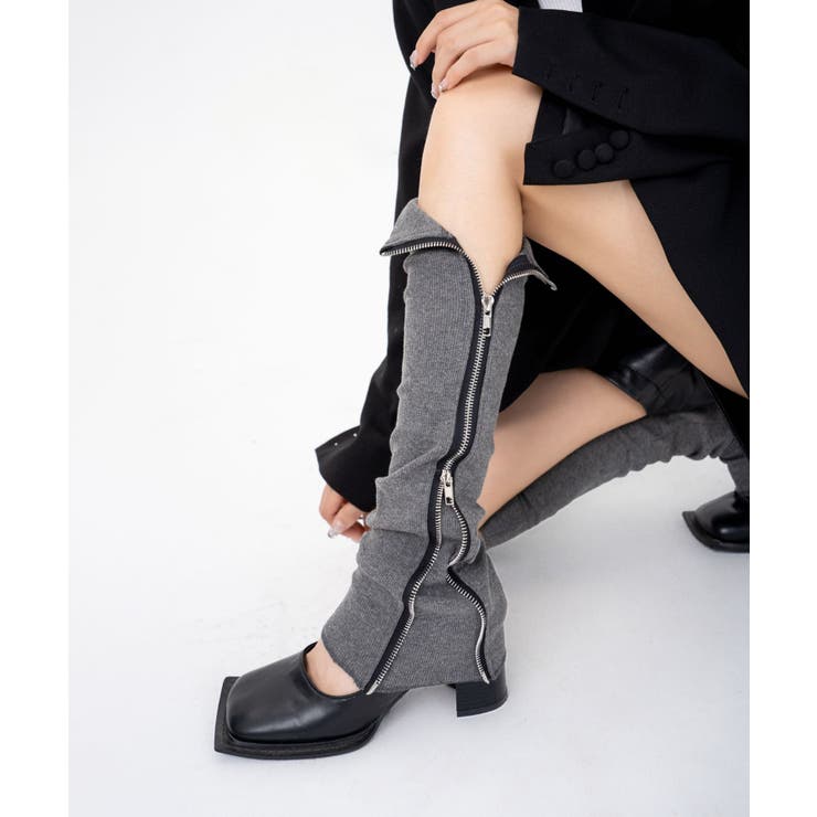 サイドジップタイトリブレッグウォーマー | Jewelobe | 詳細画像3 