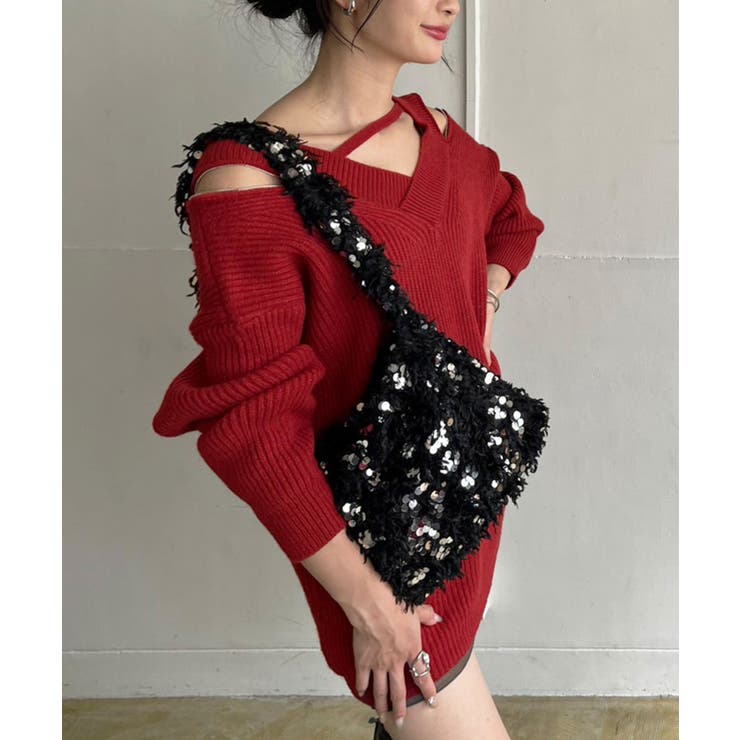 フェザー×スパンコールショルダーミニバッグ | Jewelobe | 詳細画像18 