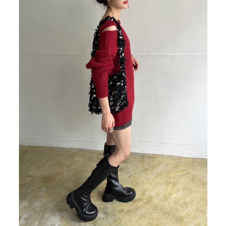 フェザー×スパンコールショルダーミニバッグ | Jewelobe | 詳細画像22 