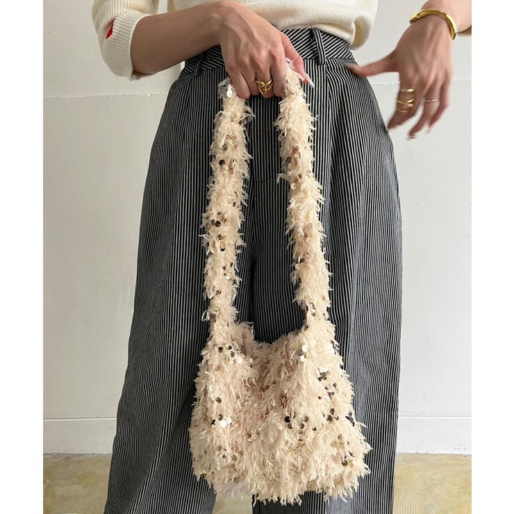 フェザー×スパンコールショルダーミニバッグ | Jewelobe | 詳細画像3 