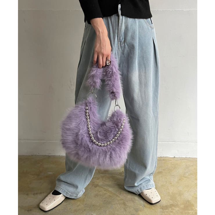 ダブルストラップラウンドフェイクファーバッグ | Jewelobe | 詳細画像10 