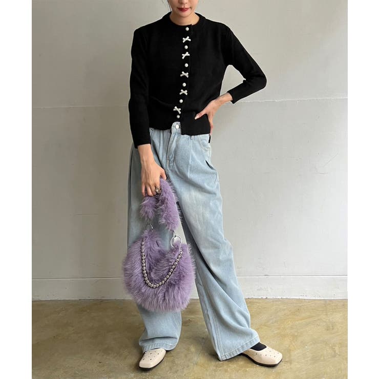 ダブルストラップラウンドフェイクファーバッグ | Jewelobe | 詳細画像12 