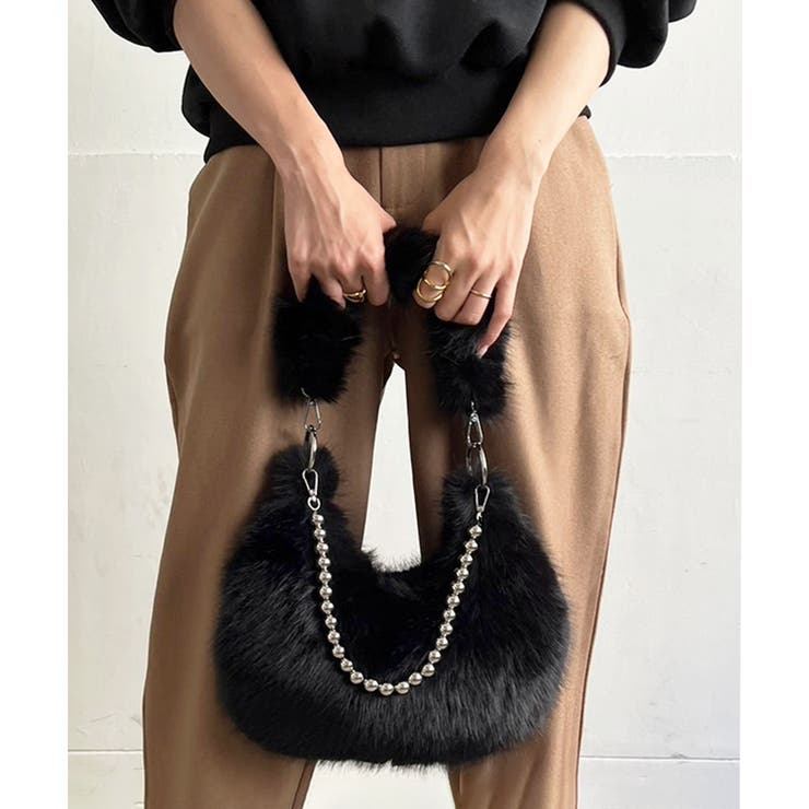 ダブルストラップラウンドフェイクファーバッグ | Jewelobe | 詳細画像17 