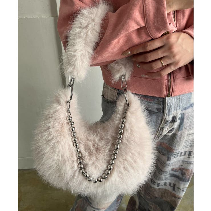 ダブルストラップラウンドフェイクファーバッグ | Jewelobe | 詳細画像2 