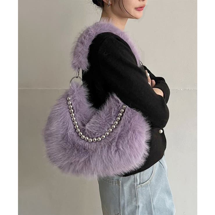 ダブルストラップラウンドフェイクファーバッグ | Jewelobe | 詳細画像8 