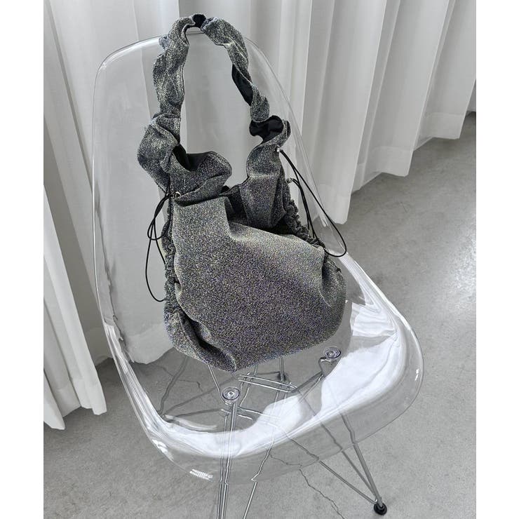 チャコールグレー | シルエットアレンジラメショルダーバッグ | Jewelobe