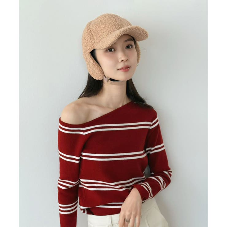 ベージュ | イヤーマフ付きボアキャップ | Jewelobe