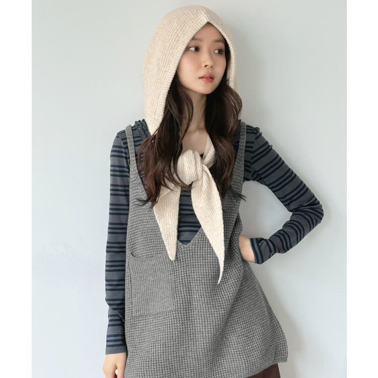 アイボリー | ニットバラクラバマフラー | Jewelobe