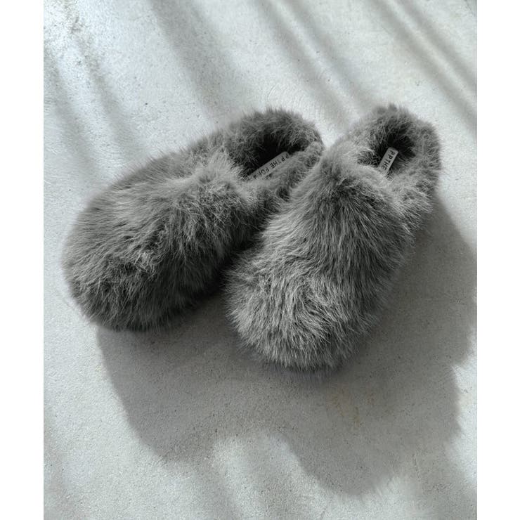 グレー | フェイクファーサボサンダル | Jewelobe