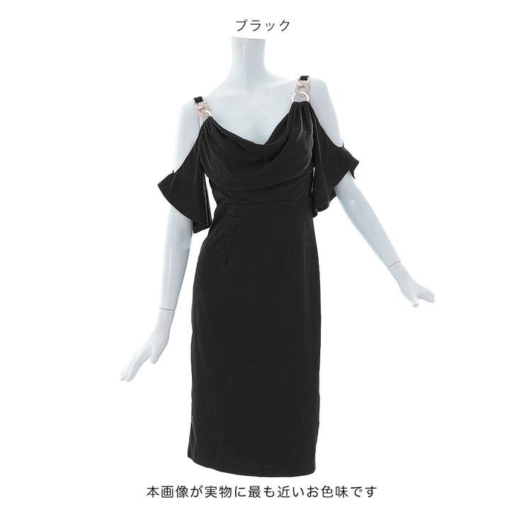 【翌日発送可能】 エレガンスサテンドレス オープンショルダー 肩紐[品番 スーツ・フォーマル・ドレス