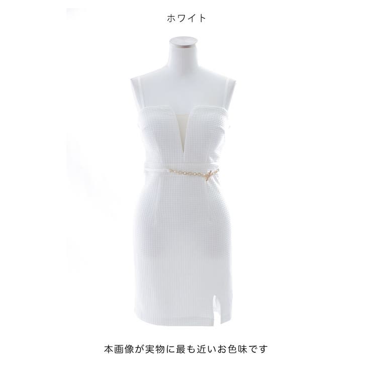 【匿名発送】jewels＊ワンカラーウエストチェーンワッフル生地ミニドレス ワンカラーウエストチェーンミニドレス ワッフル生地 キャミ