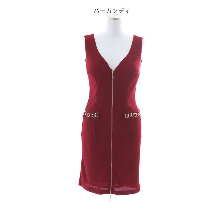 ワッフルドレス 無地 チェーン[品番：SGRW0000089]｜DressShop