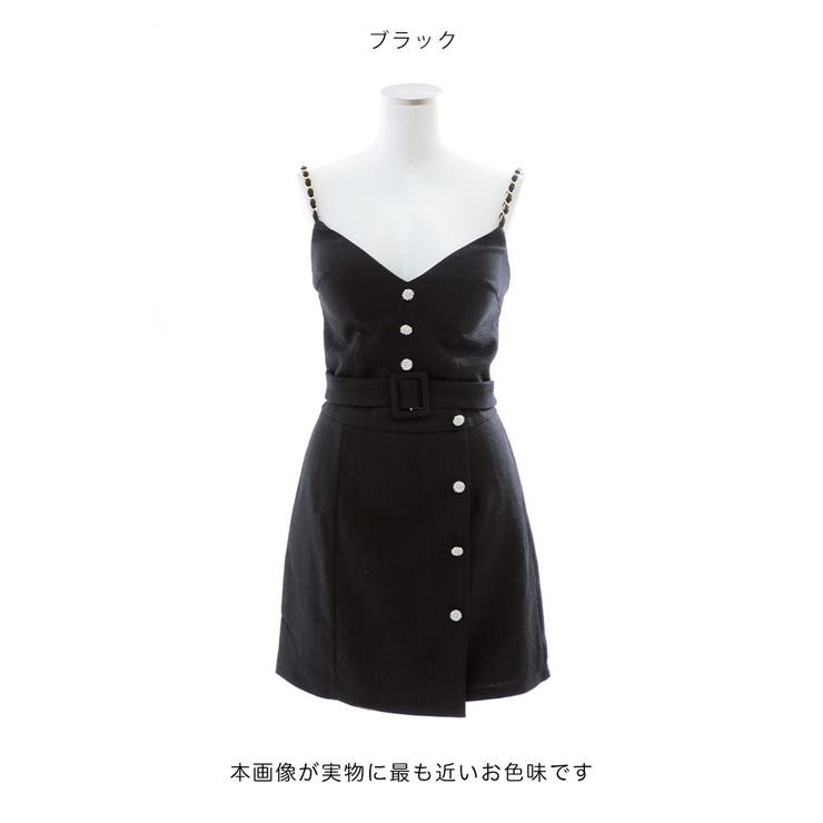 チェーンキャミソール2ピースドレス ビジュー ボタン | DressShop JEWELS | 詳細画像5