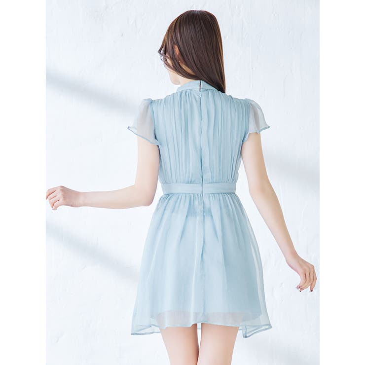 シフォンワンピースドレス レイヤード 透け感[品番:SGRW0000193 シフォンワンピースドレス レイヤード 透け感[品番:SGRW0000193