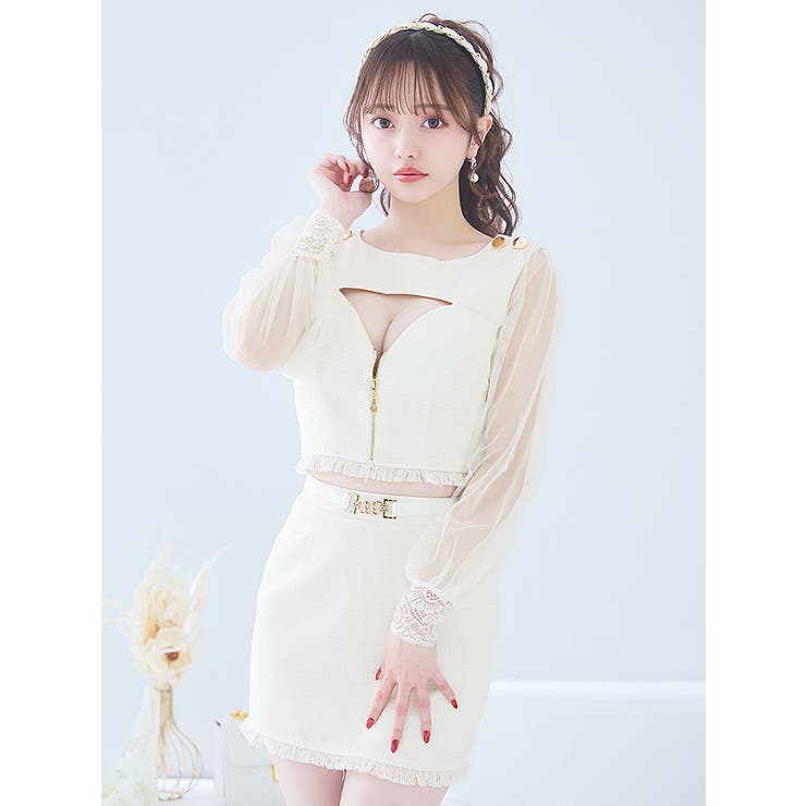 ツイードセットアップドレス オープンカット 2ピース[品番：SGRW0000220]｜DressShop  JEWELS（ドレスショップジュエルズ）のレディースファッション通販｜SHOPLIST（ショップリスト）