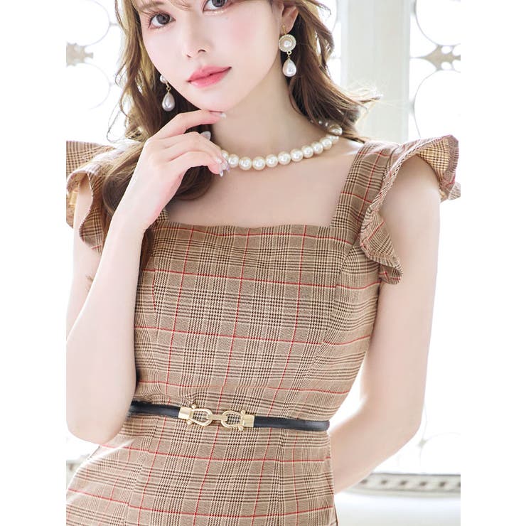 M～XL【新品インポートセレクト】極細プリーツアシンメトリーフリルドレスマゼンダ M～XL【新品インポートセレクト】極細プリーツアシンメトリー