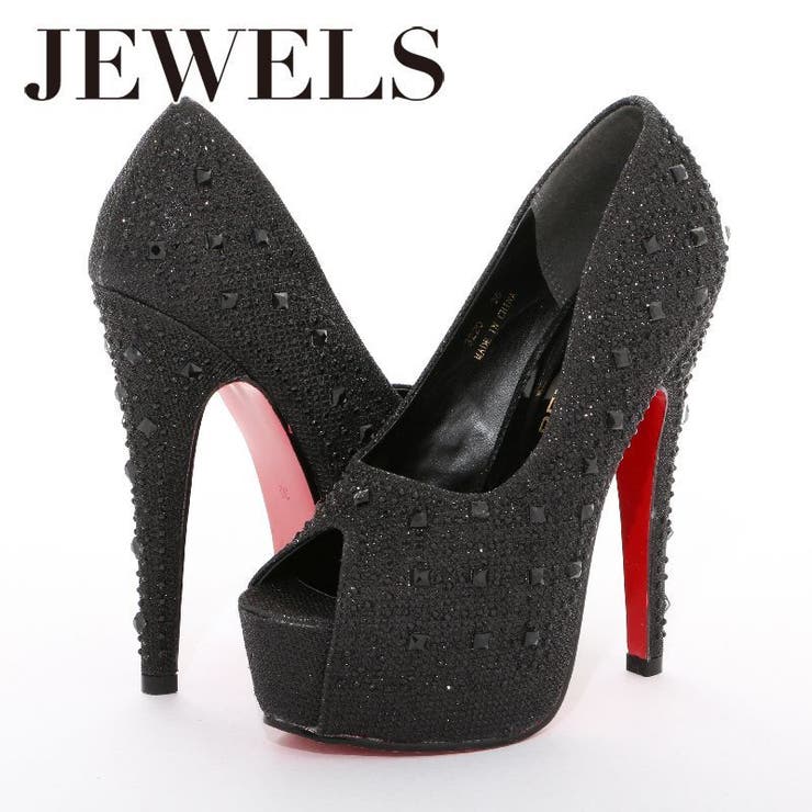 豪華に煌めくストーンの人気パンプス♪ 14cmヒールオープントゥパンプス | DressShop JEWELS | 詳細画像9 