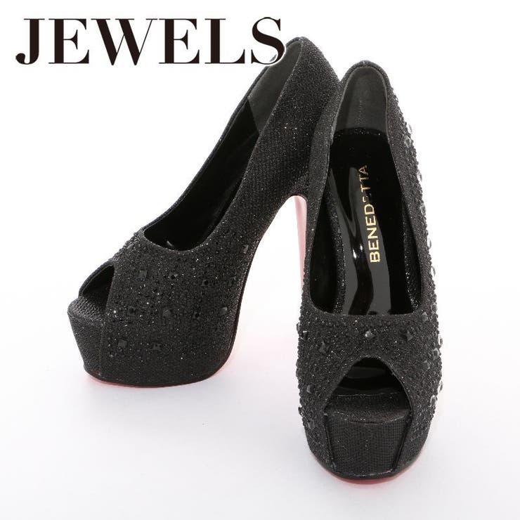 豪華に煌めくストーンの人気パンプス♪ 14cmヒールオープントゥパンプス | DressShop JEWELS | 詳細画像12 