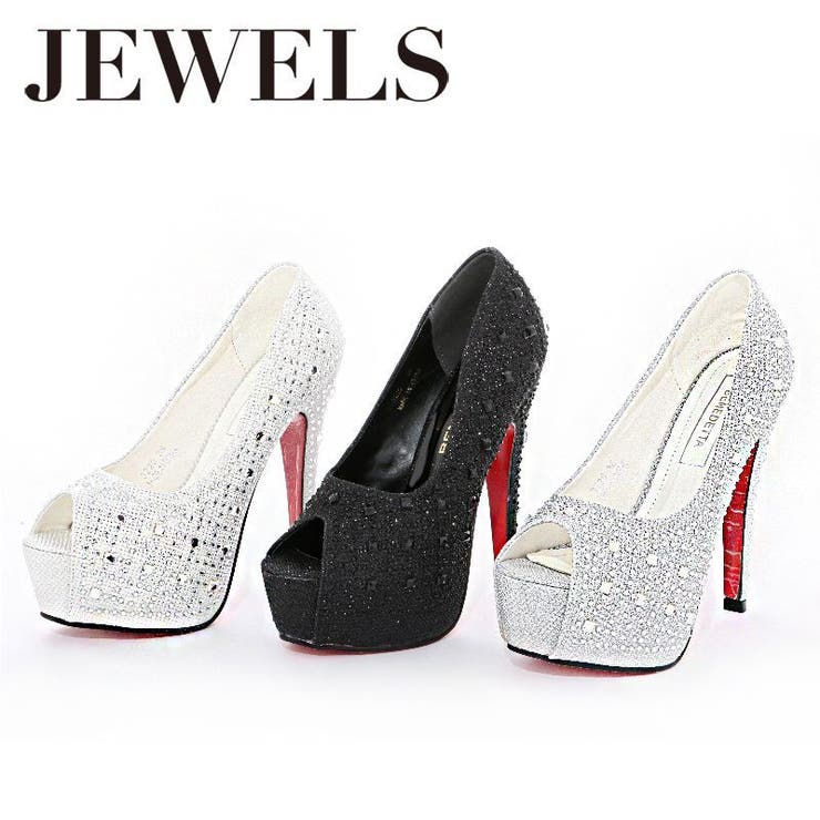 豪華に煌めくストーンの人気パンプス♪ 14cmヒールオープントゥパンプス | DressShop JEWELS | 詳細画像2 